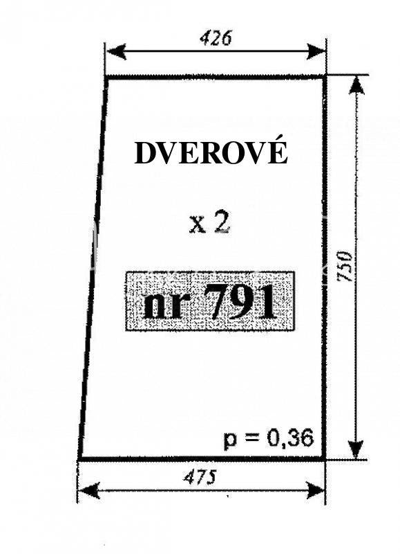 Dverové sklo - T-25 kabína Naglak