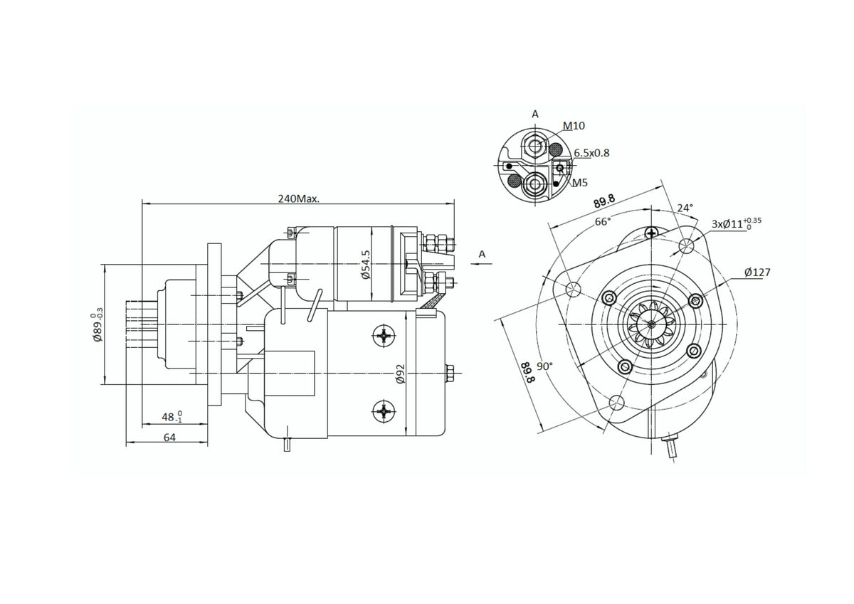 Štartér s reduktorom typu Magneton John Deere 9142745 ELMOT