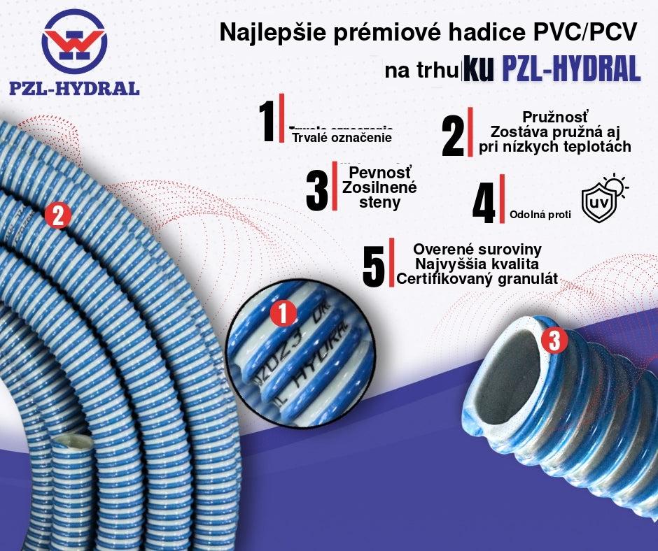 Fekálna hadica PVC/PCV sací - výtlačný DN90 Premium PZL HYDRAL