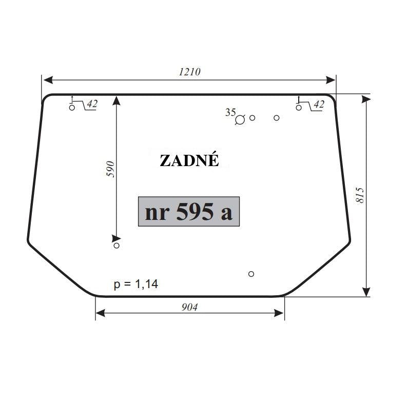 Zadné sklo - Zetor nový typ 10540 9540 8540