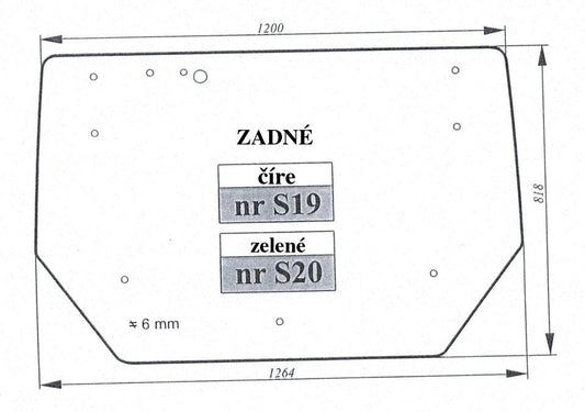 Zadné sklo - Zetor Proxima zelené - Hartownia Szkła Szotkiewicz