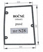 Bočné sklo - Zetor Major - HS Szotkiewicz - pravé vyhotovenie