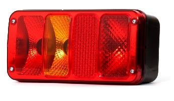 Kombinovaná zadná ľavá lampa 12/24 V s odrazkou a osvetlením poznávacej značky, žiarovková – fotografia 1 z 2 – SKU 24170