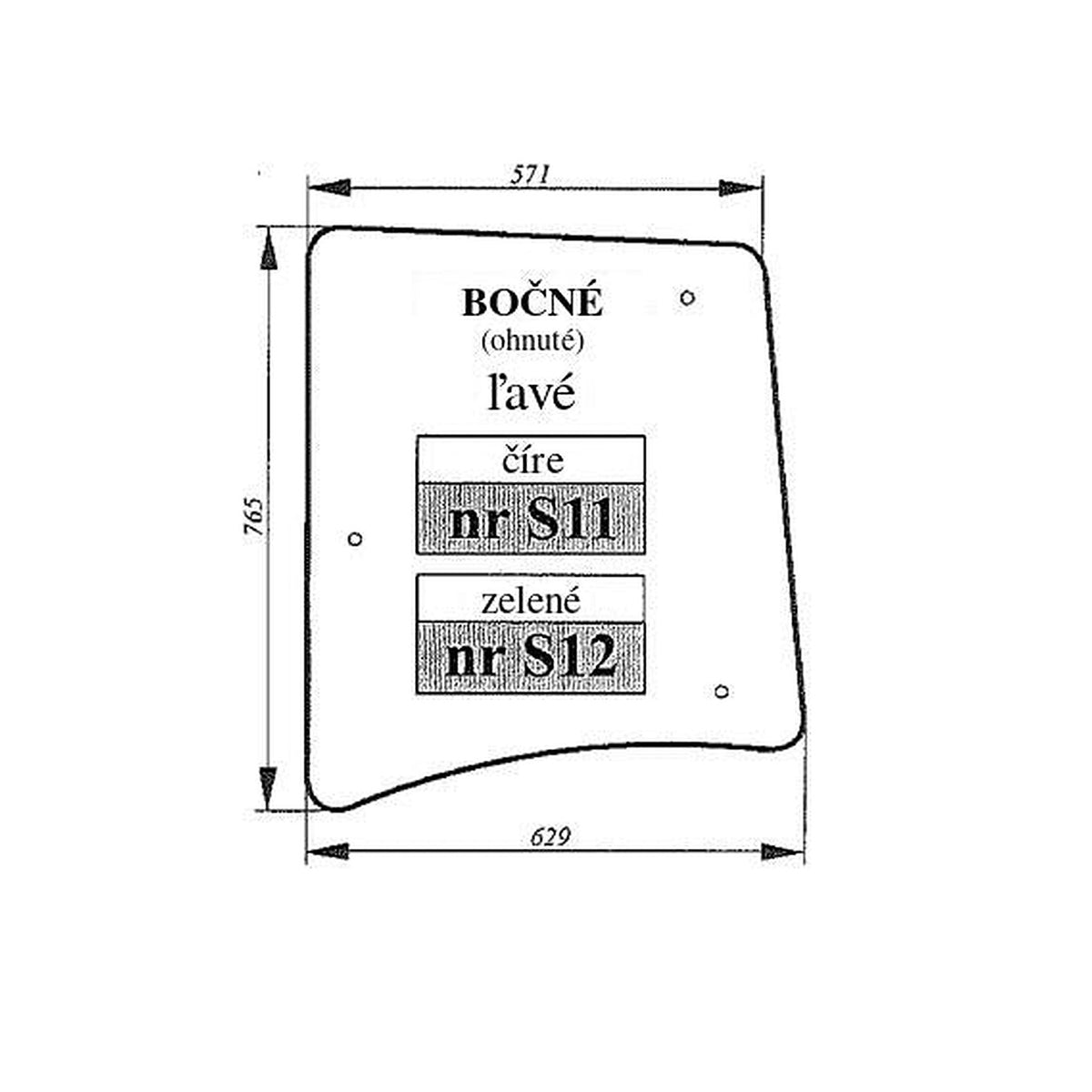 Bočné sklo - zelené tvarované ľavé Proxima, 53369045