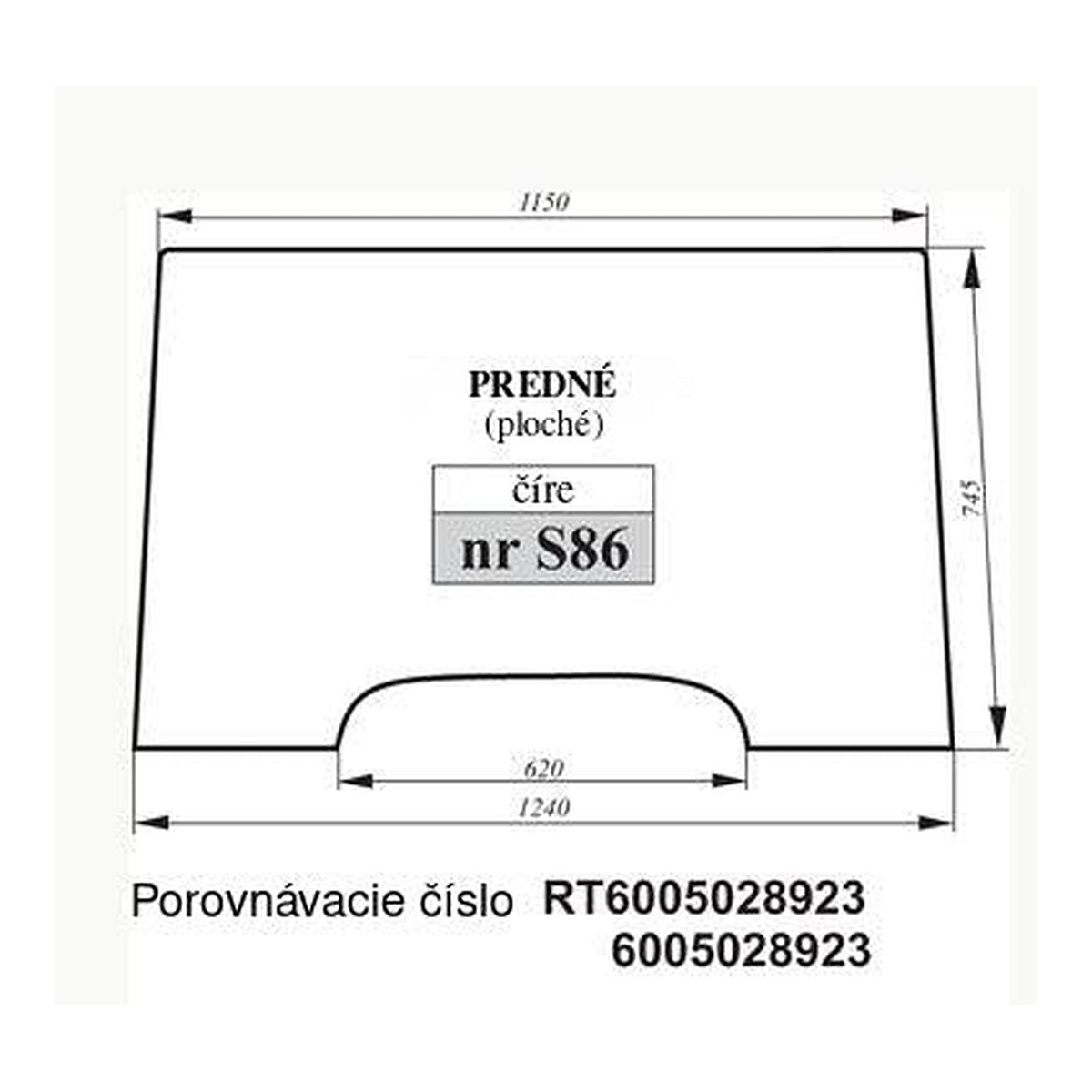 Predné sklo - John Deere 6005028923