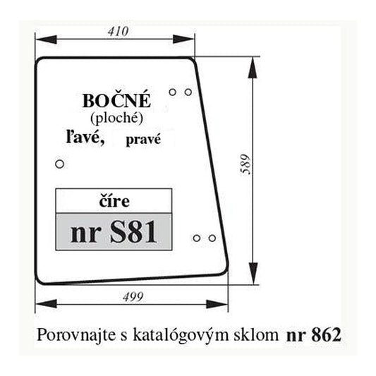Bočné sklo - ploché vyhotovenie, ľavé vyhotovenie pravé vyhotovenie FENDT 294812040010 - HS Szotkiewicz