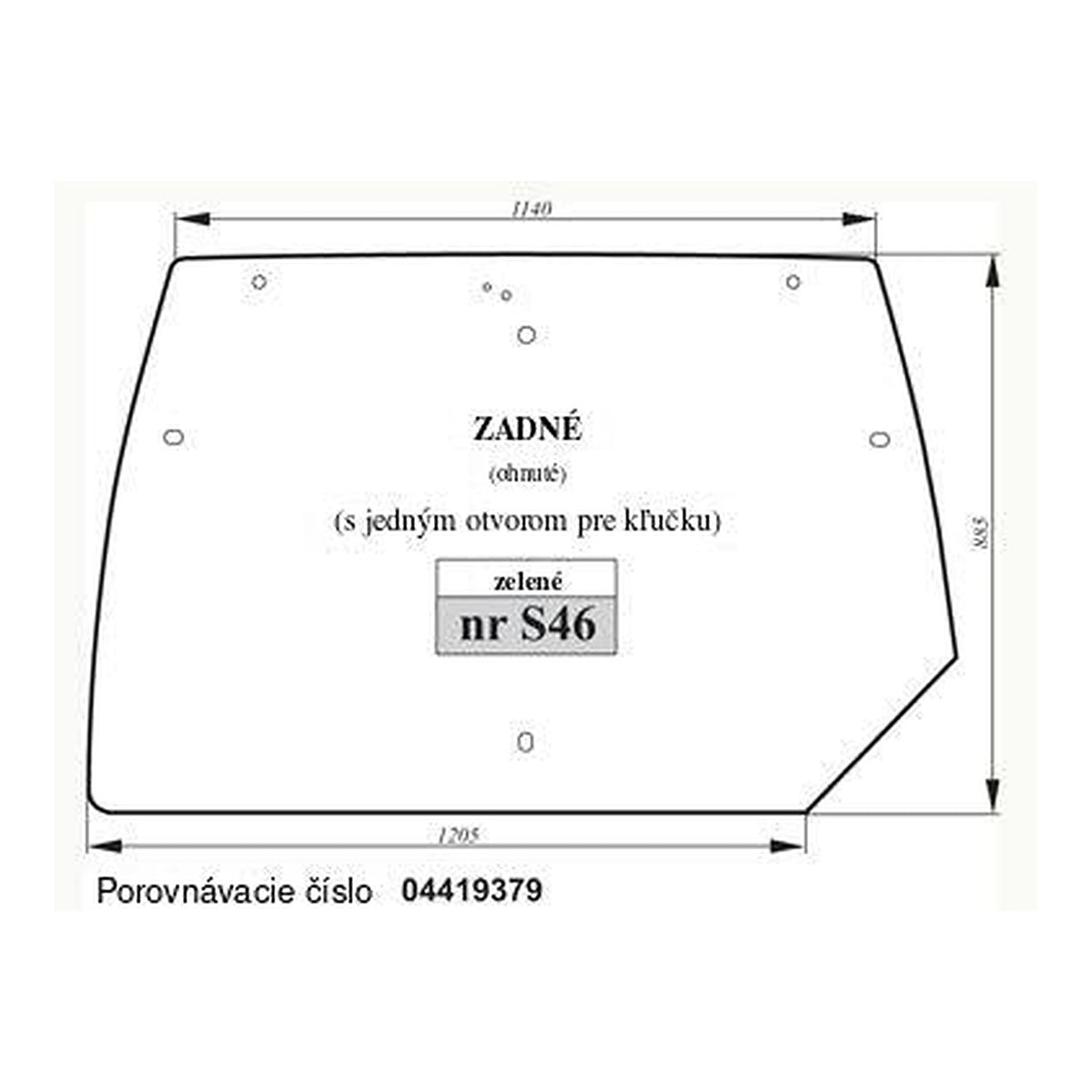 Zadné sklo - Deutz-Fahr 04419379