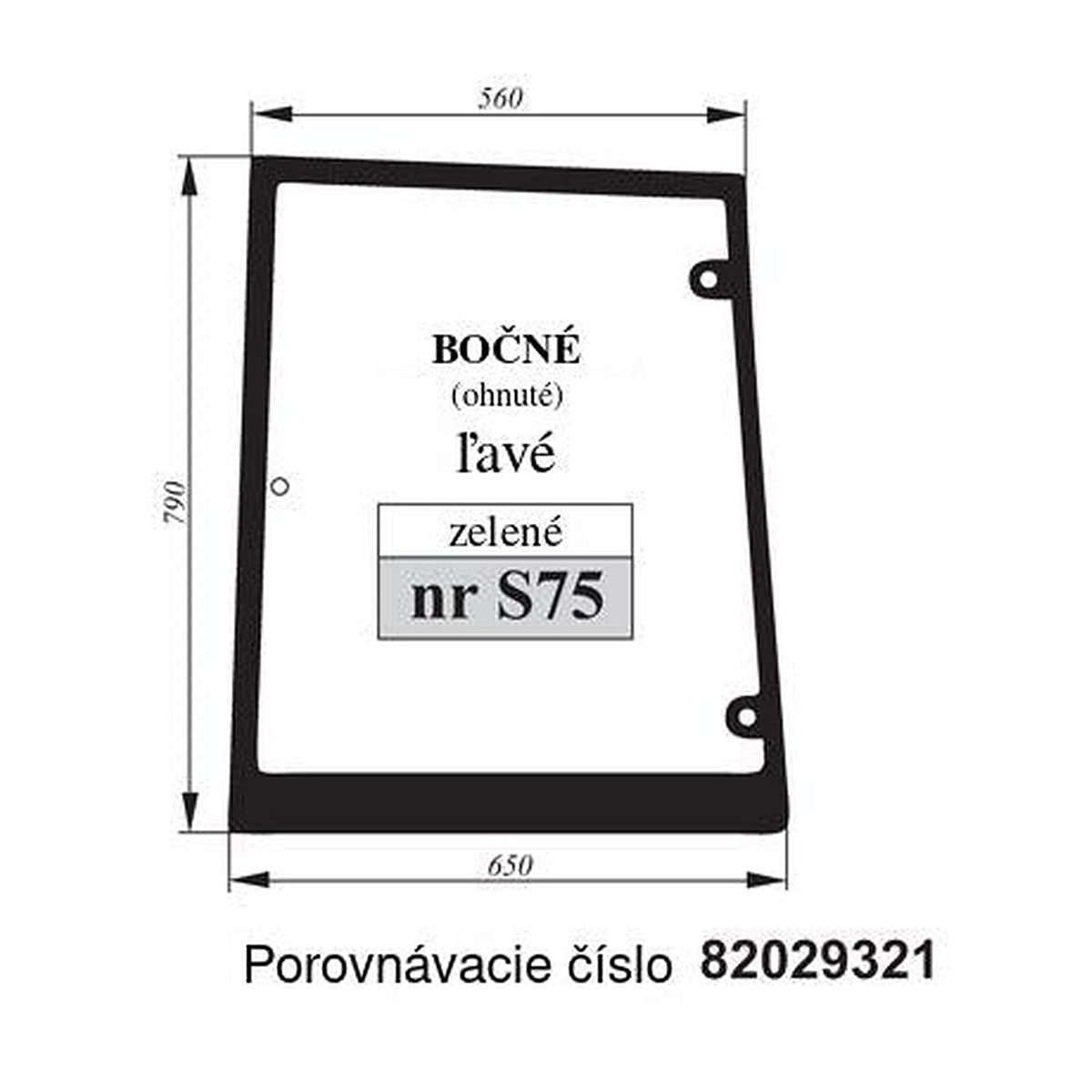 Bočné sklo - ľavé Case 82029321