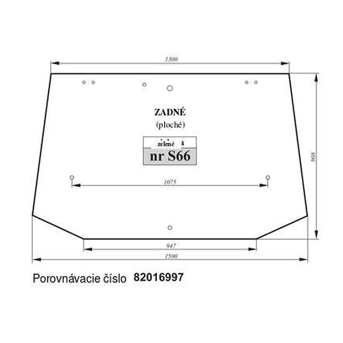 Zadné sklo - zelené Case 82014988