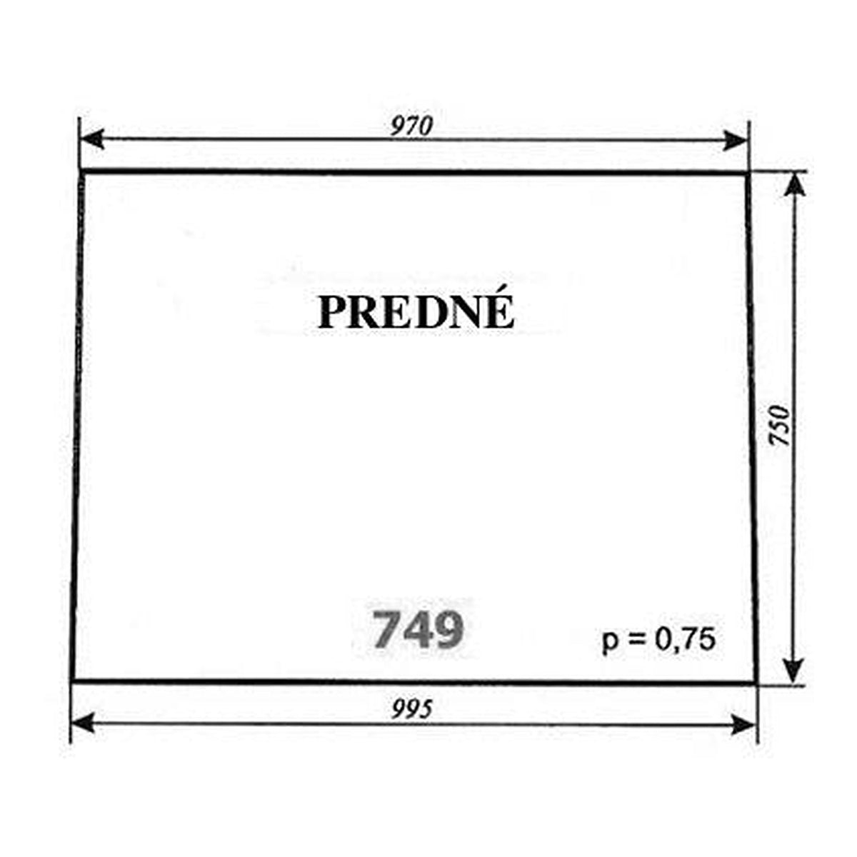 Predné sklo — NR.749