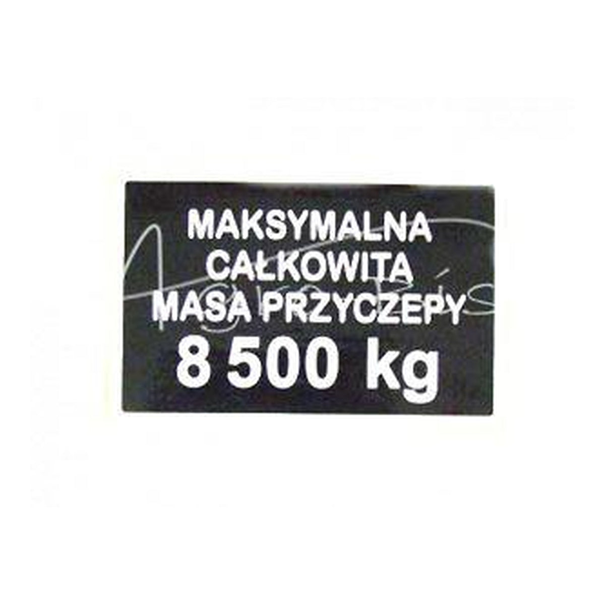 Nálepka maximálna hmotnosť 8500KG