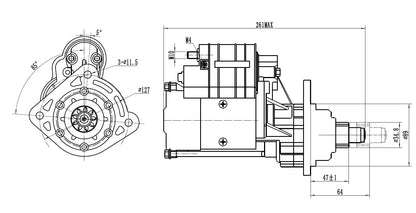 Štartér - Claas 12V 9 Z 2.8KW 123708161