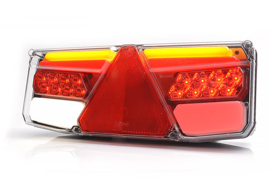 Zadné združené svetlo - návesu TIR W170P 12-24V dynamický smer vodoodolné vyhotovenie IP56 LED s vedením pravé vyhotovenie - Waś