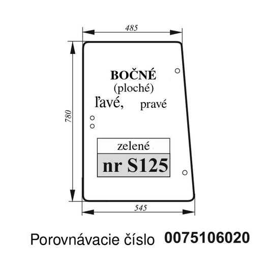 Bočné sklo - Lamborghini, Same - HS Szotkiewicz