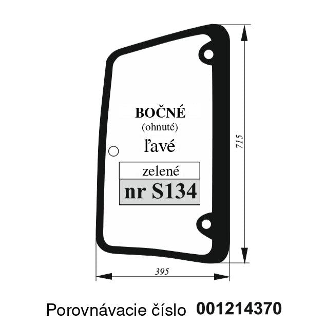 Bočné sklo - Deutz-Fahr Lamborgini Same zelené ohnuté - HS Szotkiewicz - ľavé vyhotovenie
