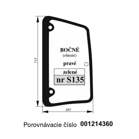 Bočné sklo - pravé vyhotovenie — S135