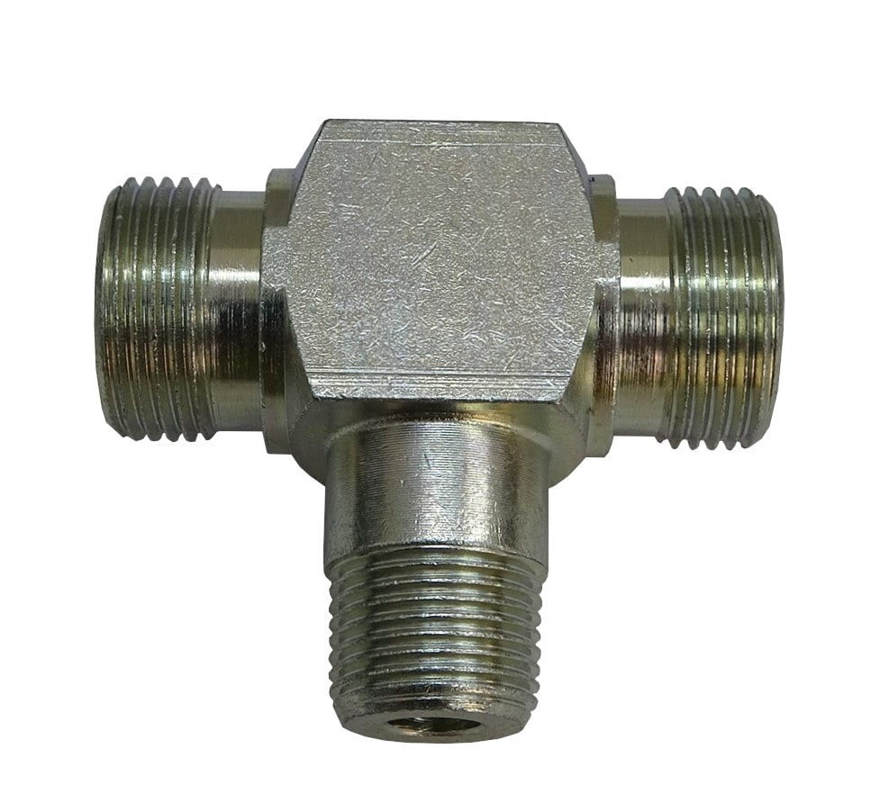Hydraulická T-spojka M22x1,5 - 3/8"- M22x1,5 15 L/BSPT/15 L
