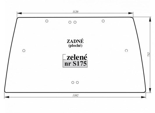 Zadné sklo - Landini zelené - HS Szotkiewicz