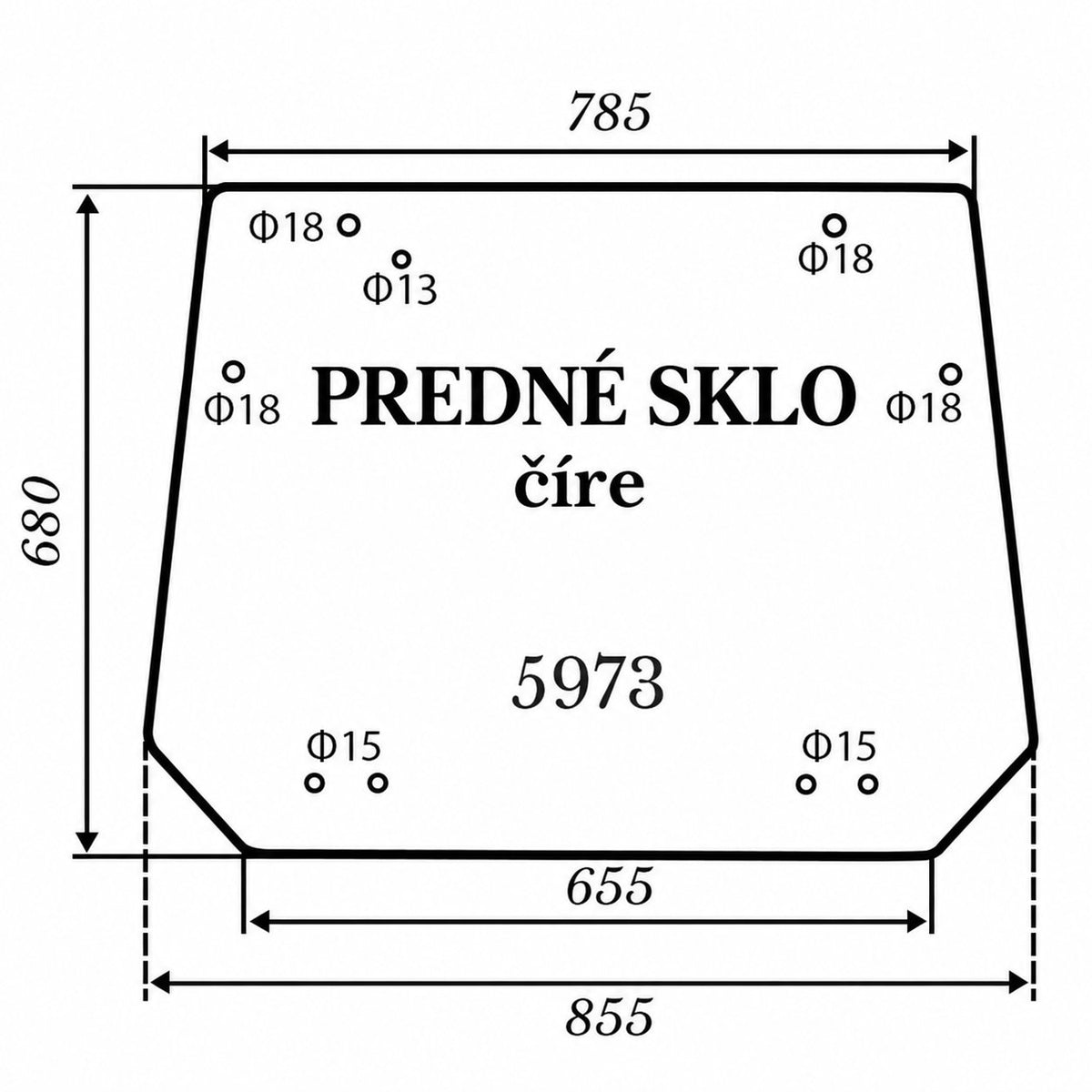 Predné sklo - číre Kubota BX231