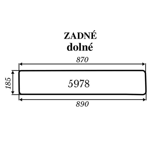 Zadné sklo - spodná časť Kubota BX231 číre
