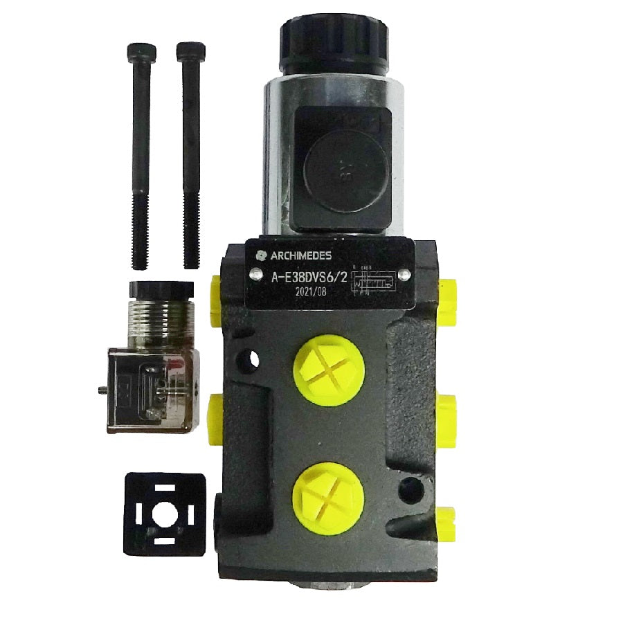 Delič ventil elektromagnetický ventil smerový elektromagnetický ovládania W-E38DVS6/2 (DVS6/50 l/min) G3/8" 50L - Archimedes