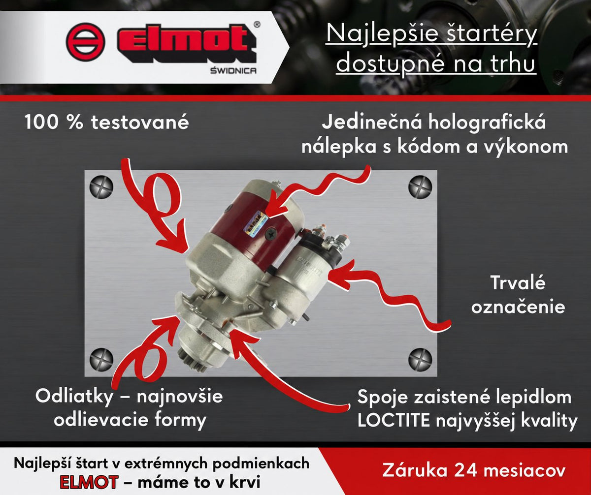 Štartér s reduktorom typu Magneton Case Ford New Holland 9142766 ELMOT
