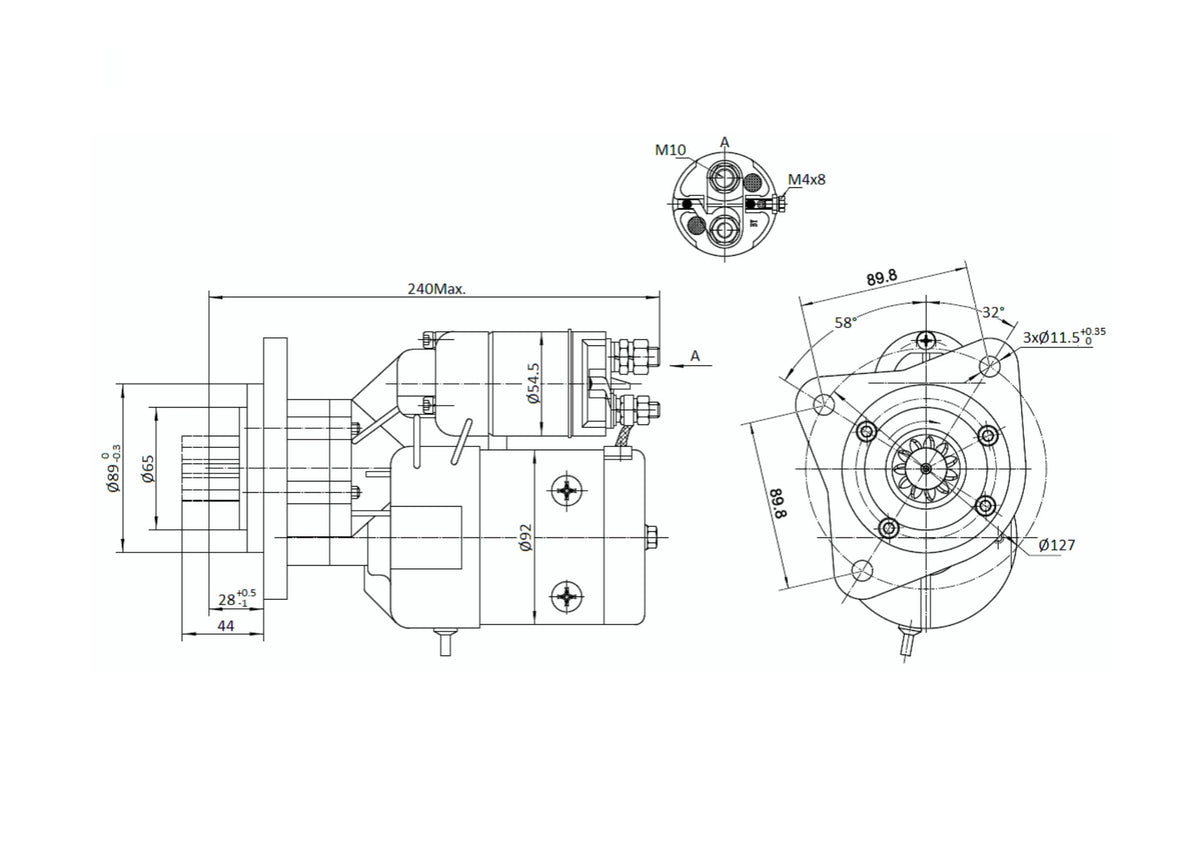 Štartér s reduktorom Same Steyr Lamborghini typu Magneton 9142880 Elmot
