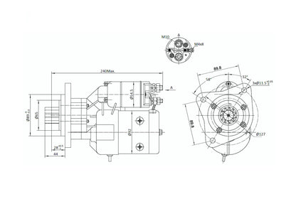 Štartér s reduktorom Same Steyr Lamborghini typu Magneton 9142880 Elmot