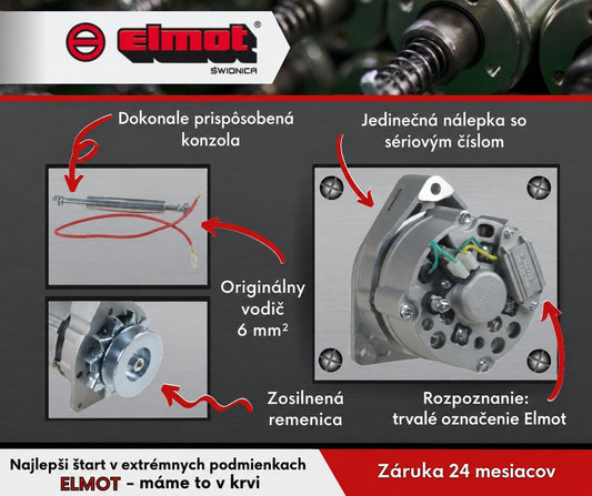 Alternátor - kompletné vyhotovenie 9515382 72A Ursus C-330 - Elmot