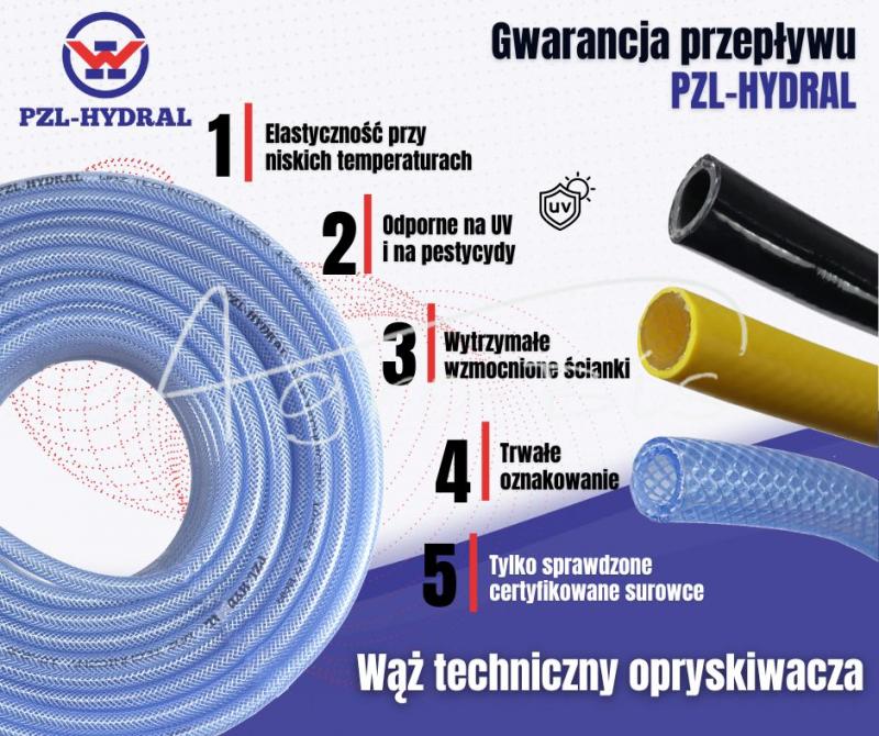 Hadica pre prípravkov ochrany rastlín (postrekovač) vystužené vyhotovenie PVC 10X2.5 10bar žltý PZL - HYDRAL - SKU 85299