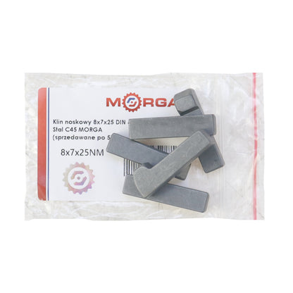 Klin s nosom 8x7x25 DIN 6885 oceľ C45 - Morga
