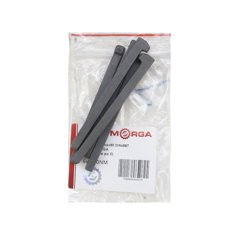 Klin s nosom 6x6x80 DIN6887 oceľ C45 - Morga