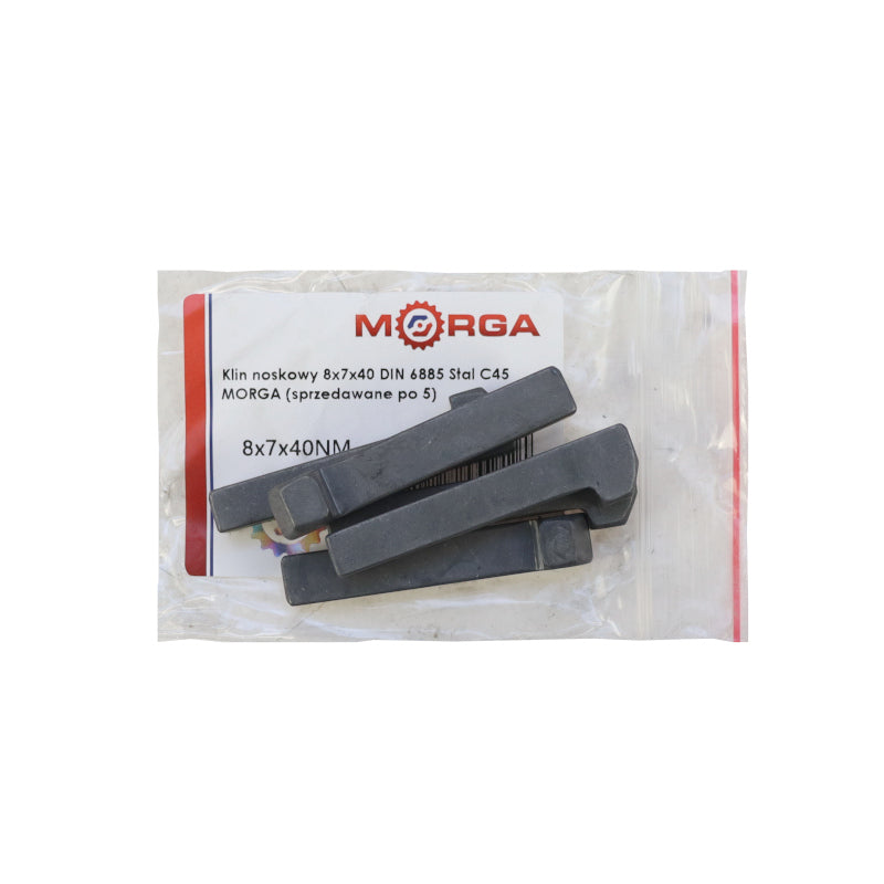 Klin s nosom 8x7x40 DIN 6885 oceľ C45 - Morga