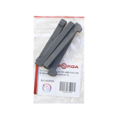 Klin s nosom 8x7x60 DIN 6885 oceľ C45 - Morga