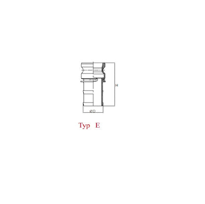 Vsuvka Camlock typ E 1 1/4" x 32mm - hliník PZL-Hydral