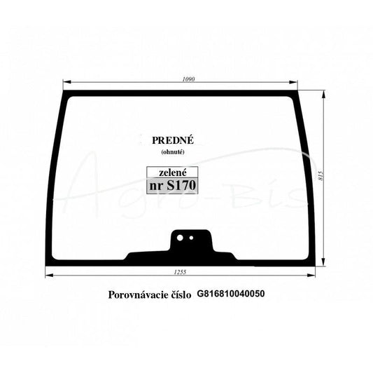 Predné sklo - tvarované zelené Fendt G816810040050