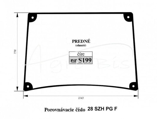 Predné sklo ohnuté Farmtrac - HS Szotkiewicz