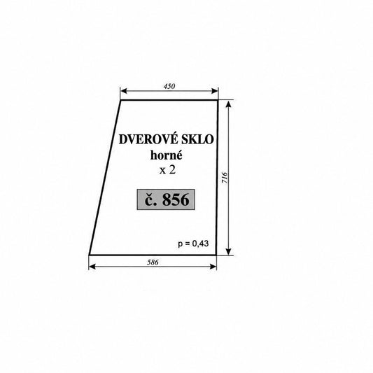 Sklo dverí Fendt - horné vyhotovenie — NR.856