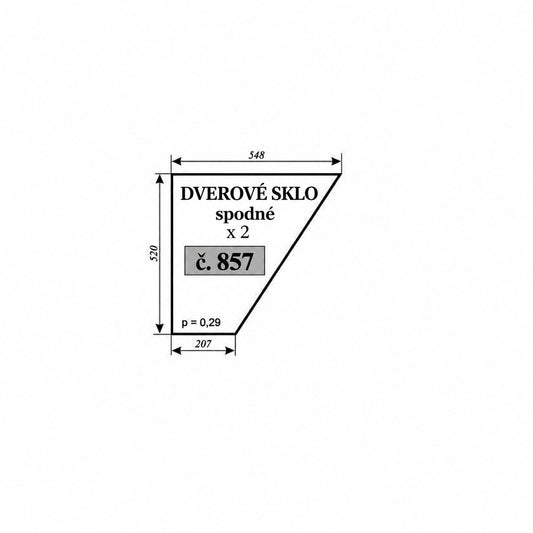 Sklo dverí Fendt - spodné vyhotovenie — NR.857