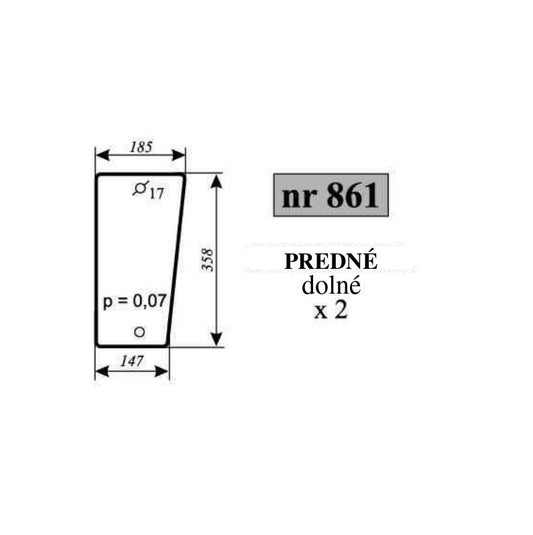 Predné sklo Fendt - spodné vyhotovenie — NR.861