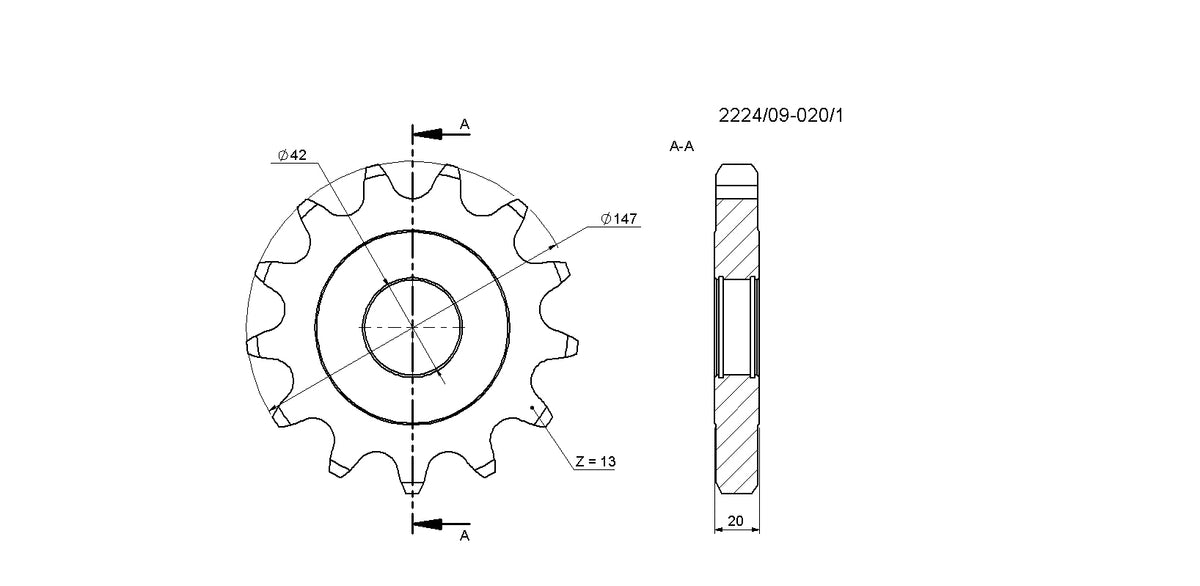 Reťazové koleso - Z-13 1 1/4" rozhadzovač maštaľného hnoja Tytan - Rolmus