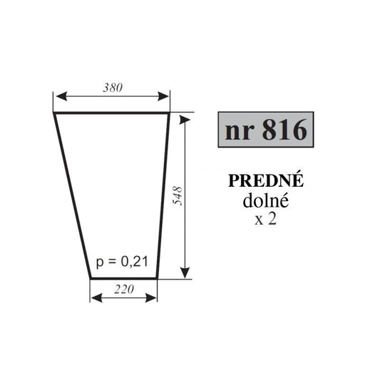 Predné sklo - spodné vyhotovenie — NR.816