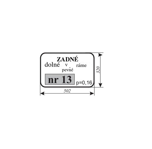 Zadné sklo — Zetor, 7011 — HS Szotkiewicz — NR.13