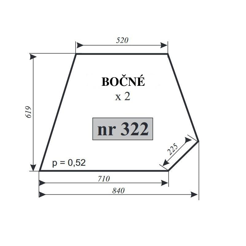 Bočné sklo - PBC-360 kabína Lubsko