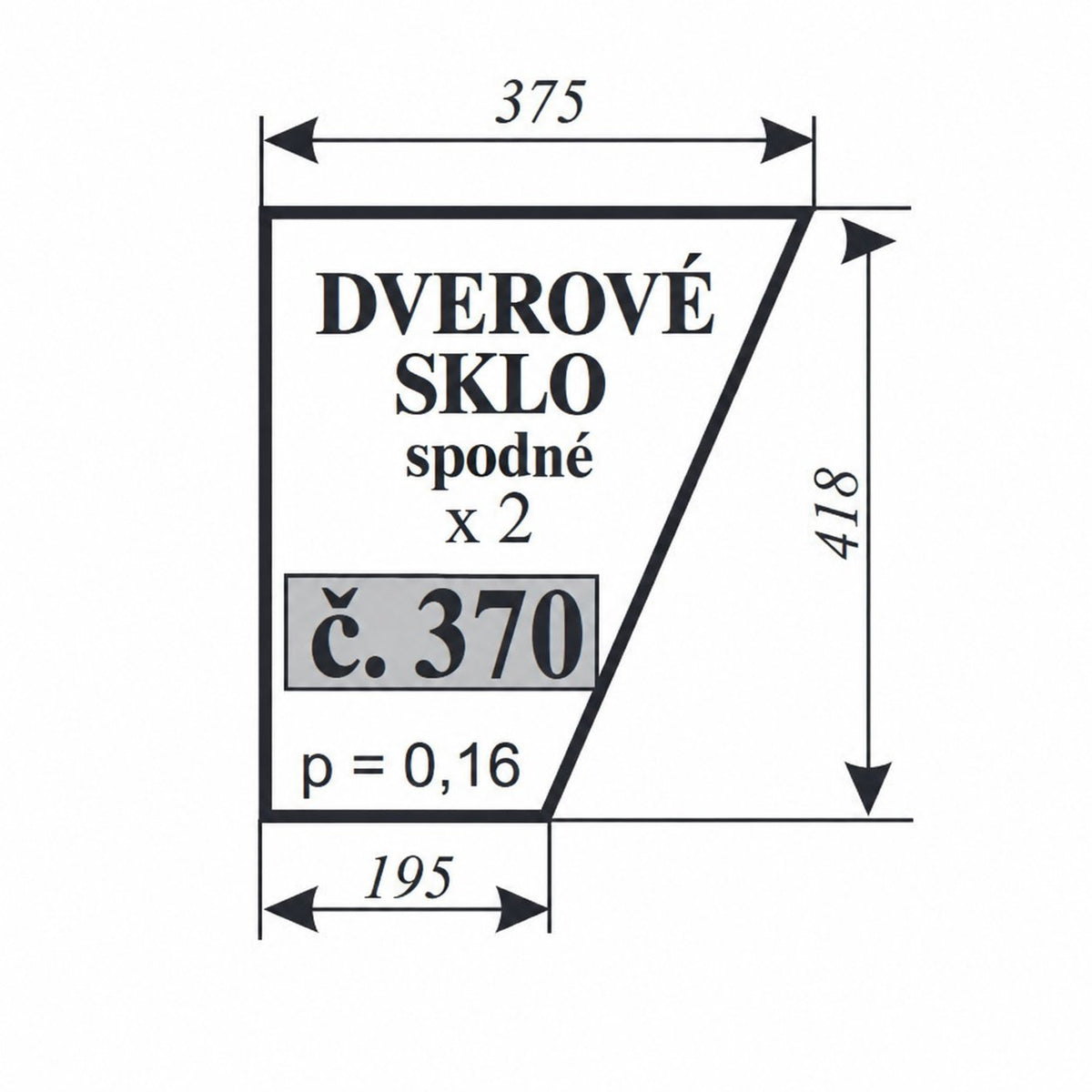 Dverové sklo - spodná časť Ursus C-330/360 kabína Ciechocin