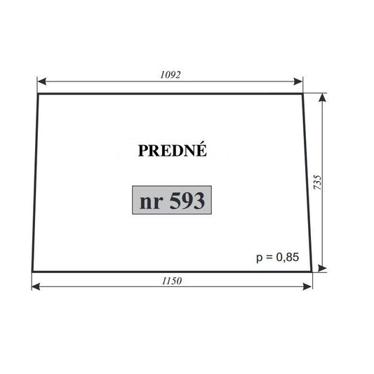 Predné sklo - Zetor nový typ 10540