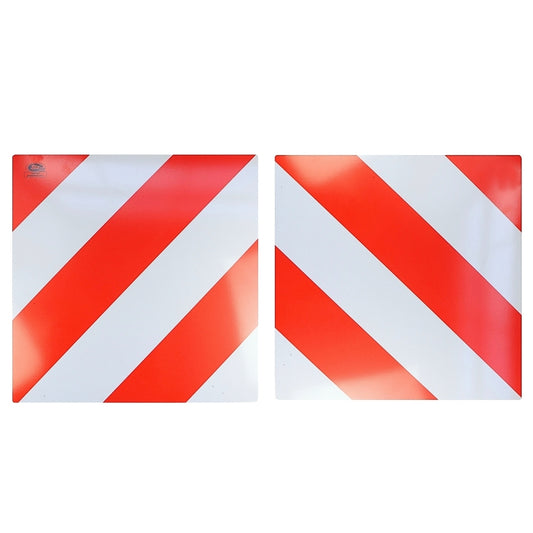 Sada reflexných tabúľ pre nadrozmernú prepravu 423x423 mm, pravá a ľavá, 2 ks, odolné voči UV, poľská výroba – fotografia 1 z 2 – SKU 117405